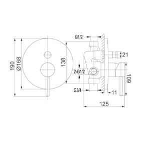 Obrazek Bateria wannowa podtynkowa złota Y