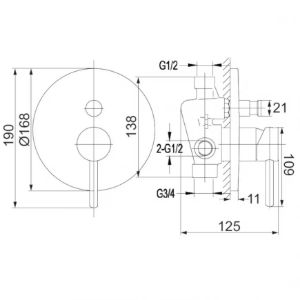 Obrazek Bateria wannowa podtynkowa Y