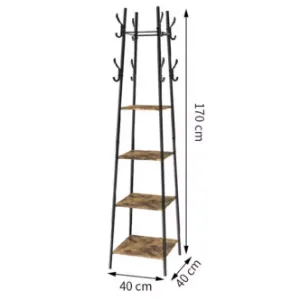 Obrazek Wieszak z półkami 9331 naturalny/czarny