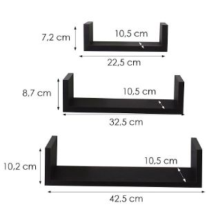 Obrazek Półki wiszące 3 szt. PD11039 czarne