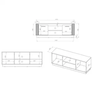 Obrazek Szafka RTV Urso 08 Dąb Craft Złoty/Czarny