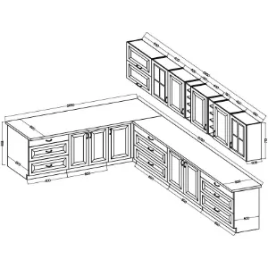 Obrazek Kuchnia narożna Stilo Biały/Artisan 265x300x180 Cm