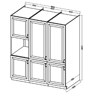 Obrazek Kuchnia narożna Stilo Biały/Artisan 265x300x180 Cm