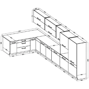 Obrazek Kuchnia narożna Vigo Biały/Lancelot 210x350 Cm