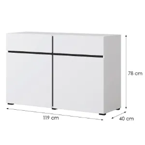 Obrazek Komoda Cross2d2s Biały/Czarny