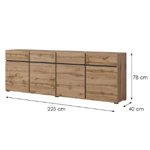 Obrazek Komoda Cross4d4s Dąb Wotan/Czarny