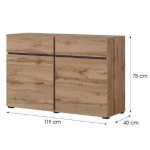 Obrazek Komoda Cross2d2s Dąb Wotan/Czarny