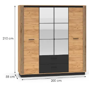 Obrazek Szafa Urso 01 Dąb Craft Złoty/Czarny