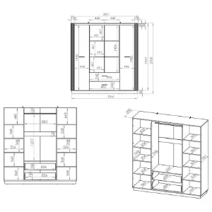 Obrazek Szafa Urso 01 Dąb Craft Złoty/Czarny