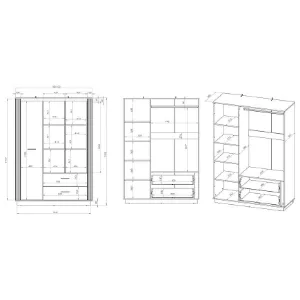 Obrazek Szafa Urso 02 Dąb Craft Złoty/Czarny