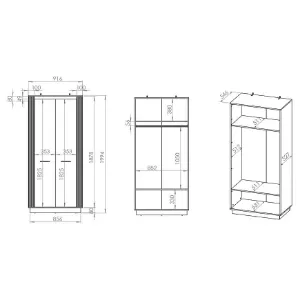 Obrazek Szafa Urso 03 Dąb Craft Złoty/Czarny
