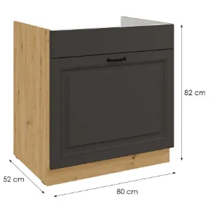 Obrazek Szafka kuchenna Stilo grafit mat/artisan 80ZL 1S BB