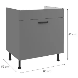Obrazek Szafka kuchenna Nessa antracyt 80ZL 1S BB