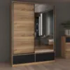 Obrazek Szafa 2d2s Beta przesuwna z lustrem 61 dąb mauvella/czarny