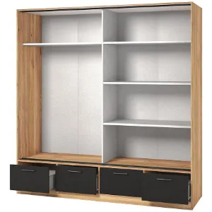 Obrazek Szafa 2d4s Beta przesuwna z lustrem 63 dąb mauvella/czarny