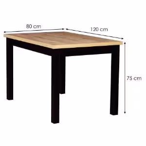 Obrazek Zestaw stół i krzesła Karol 1+4 St30+W168 wotan/czarny