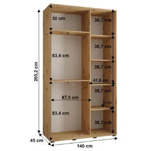 Obrazek Szafa 45 Canaris 1 140 biały/artisan/czarny