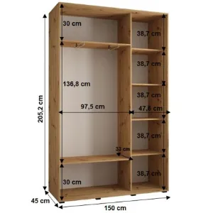 Obrazek Szafa 45 Canaris 1 150 artisan/czarny/czarny