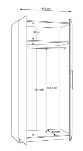 Obrazek Szafa dwudrzwiowa Kadi 2 CDXS82 dąb artisan