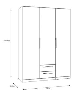 Obrazek Szafa trzydrzwiowa Kadi 2 CDXS83S dąb artisan