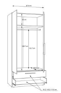 Obrazek Szafa dwudrzwiowa z szufladami Kadi 2 CDXS87 dąb artisan