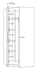 Obrazek Szafa narożna Kadi 2 CDXS91 dąb artisan