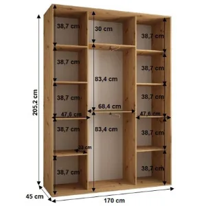 Obrazek Szafa 45 Canaris 1 170 biały/artisan/czarny
