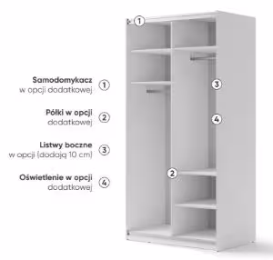 Obrazek Szafa przesuwna Maxi MX-01 z lustrem 120 cm biały