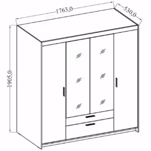Obrazek Szafa Elena 4D Lefkas Z Lustrem