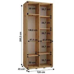 Obrazek Szafa 45 Canaris 12 120 biały/artisan/silver