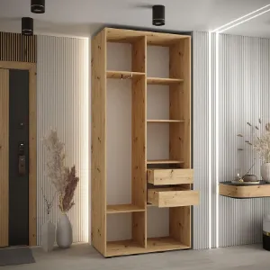 Obrazek Szafa 45 Canaris 12 120 czarny/biały/silver