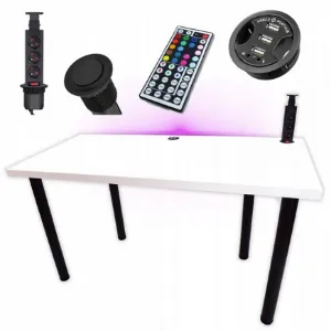 Obrazek Biurko Gamingowe Low Białe 120x60x3.6 Model 3