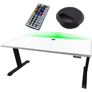 Obrazek Biurko Gamingowe Low Elektr. Białe 120x60x2.8 Model 2