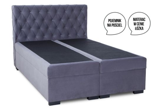 Obrazek Łóżko kontynentalne Vero 140x200 szary