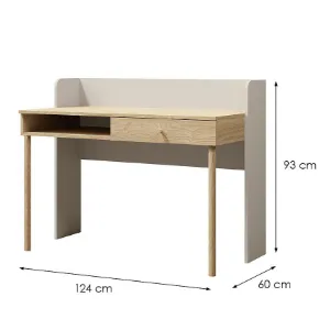 Obrazek Biurko Yuki 11 Szary Beż/Dąb Olejowany