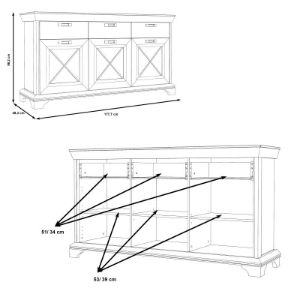 Obrazek Komoda trzydrzwiowa Kashmir KSMK231-D43