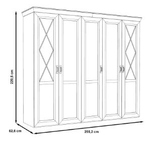 Obrazek Szafa pięciodrzwiowa Kashmir KSMS955S3-D43