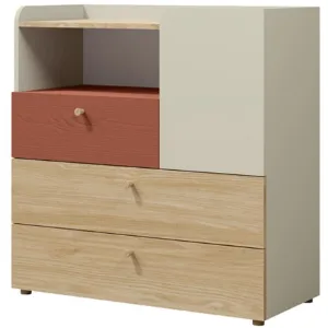 Obrazek Komoda Yuki 10 Koral/Szary Beż/Dąb Olejowany