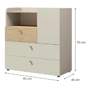 Obrazek Komoda Yuki 10 Szary Beż/Dąb Olejowany