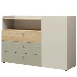 Obrazek Komoda Yuki 8 Eukaliptus/Szary Beż/Dąb Olejowany