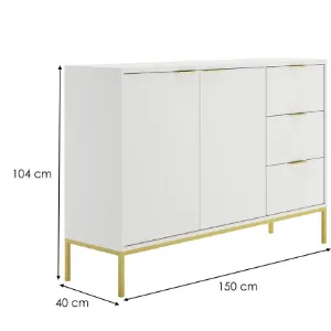 Obrazek Komoda Austin Biały/Złoty