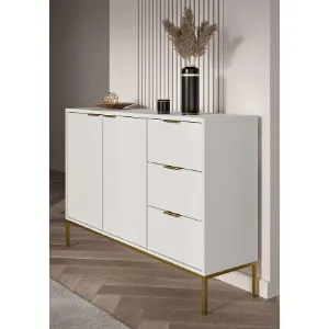 Obrazek Komoda Austin Biały/Złoty