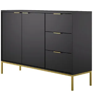 Obrazek Komoda Austin Czarny/Złoty