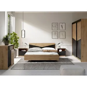 Obrazek Komoda Aston 5 Dąb Odwieczny/Czarny