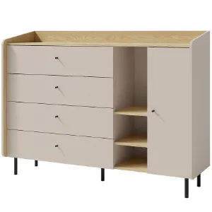 Obrazek Komoda Alessio AE7 4S1D Beż/Dąb