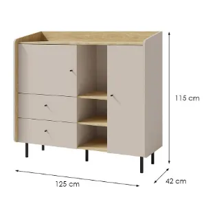 Obrazek Komoda Alessio AE8 2S2D Beż/Dąb