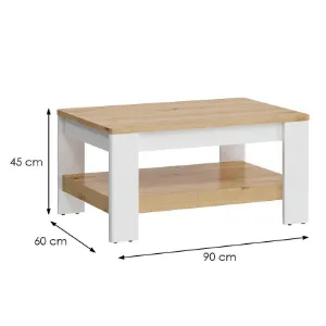 Obrazek Ława Avila AILT01 biały/dąb artisan