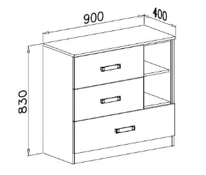 Obrazek Komoda NR-8 Trafiko 90 różowy
