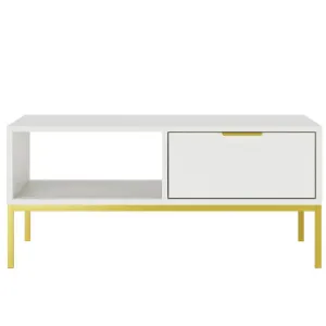 Obrazek Stolik 100 Austin Biały/Złoty