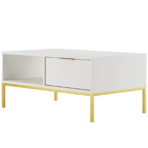 Obrazek Stolik 100 Austin Biały/Złoty